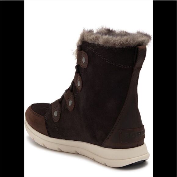 Sorel joan leather waterproof boot with faux fur collar EVA footbed size 6,5 new - Picture 4 of 14